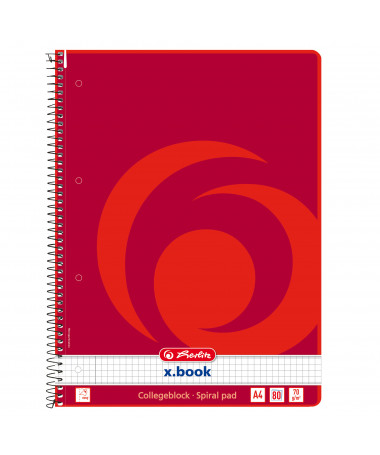 FLETORE A4 ME SPIRALE x.book, 80fletë, katror - HERLITZ