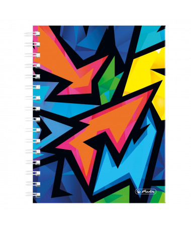 FLETORE A5 ME SPIRALE, NEON ART, HARDBACK, katror, 100fletë, 70gr. - HERLITZ