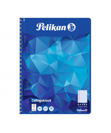 FLETORE A5 ME SPIRALE, COLLEGEBLOCK, 80fletë, 90gr - PELIKAN
