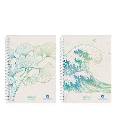 FLETORE A5 ME SPIRALE, GINKGO, katror,70fletë, 80gr - HERLITZ