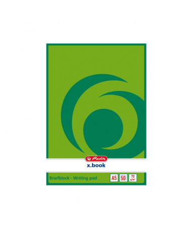 NOTEPAD A5 x.book, 50fletë, 70gr, pa vija - HERLITZ