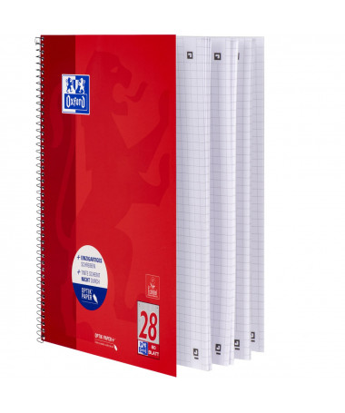 FLETORE A4 ME SPIRALE 80fl. / OPTIK PAPER KUQE OXFORD