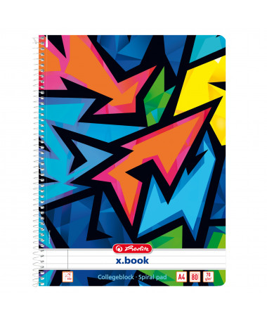 FLETORE A4 ME SPIRALE, NEON ART, 80fletë, 70gr - HERLITZ