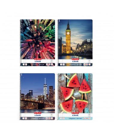 FLETORE A4 ME SPIRALE x.book, MIX, me vija, 80fletë, 70gr - HERLITZ