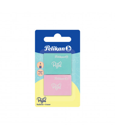 GOMË PASTEL, 2 copë, BLISTER - PELIKAN