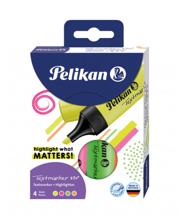 TEXTMARKERA 490, NEON, SET 4 copë - PELIKAN
