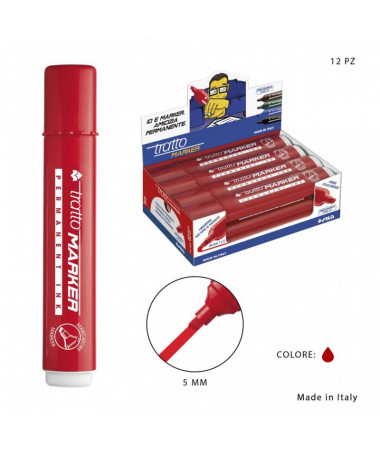 PERMANENT MARKER, 5mm, RED - TRATTO