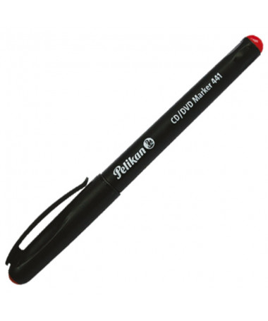 MARKER PERMANENT 441, CD/DVD, RED - PELIKAN
