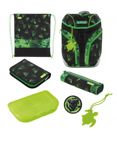 ÇANTË SHKOLLORE, SOFTLIGHT GREENLINE EXPLORER, SET 5 copë - HERLITZ