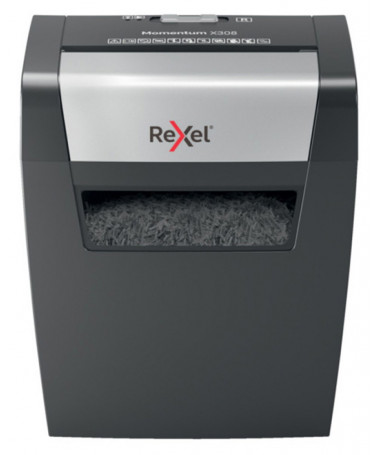 SHREDDER, MOMENTUM X308, 8 sheets, 15l, BLACK - REXEL