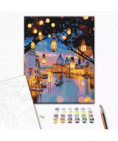 PAINT BY NUMBERS, NIGHT LIGHTS OF VENICE, BRUSHME