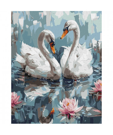 PAINT BY NUMBERS, SWANS IN LOVE, IDEYKA