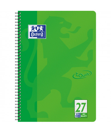 FLETORE A4 ME SPIRALE, TOUCH, ME VIJA, 80 FLETË, 90 GR. GREEN, OPTIK PAPER - OXFORD