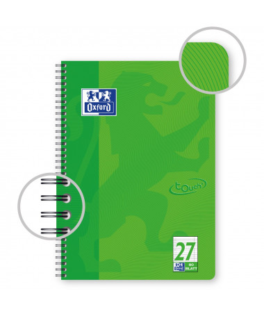 FLETORE A4 ME SPIRALE 80fl. / TOUCH OPTIK PAPER GRASS E GJELBËR OXFORD