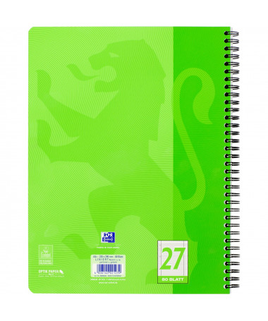 FLETORE A4 ME SPIRALE 80fl. / TOUCH OPTIK PAPER GRASS E GJELBËR OXFORD