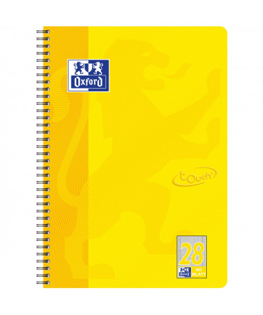 FLETORE A4 ME SPIRALE, TOUCH, ME KATRORË, 80 FLETË, 90 GR. YELLOW, OPTIK PAPER - OXFORD