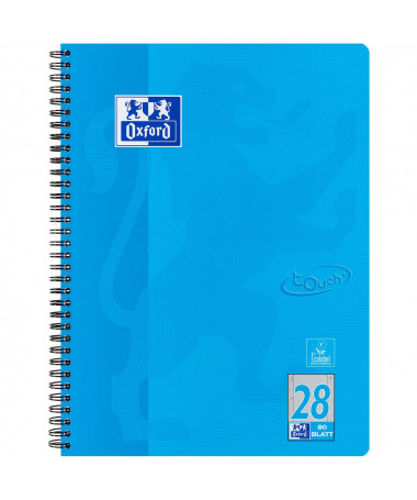 FLETORE A4 ME SPIRALE, TOUCH, ME KATRORË, 80 FLETË, 90 GR. BLUE, OPTIK PAPER - OXFORD