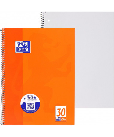 FLETORE A4 ME SPIRALE PLAIN OPTIK PAPER E PORTOKALLTË OXFORD