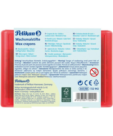NGJYRA QIRI WAX CRAYON 1/8 KUQE PELIKAN