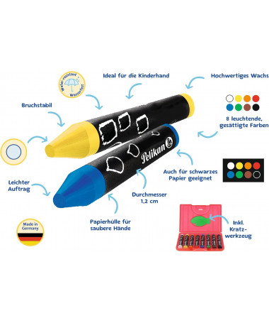 NGJYRA QIRI WAX CRAYON 1/8 PELIKAN