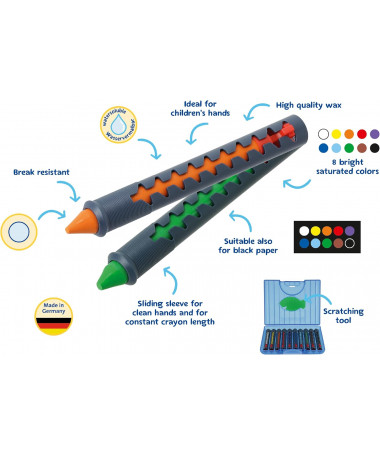 NGJYRA QIRI WAX CRAYON WATE RSOLUBLE 1/10 PELIKAN