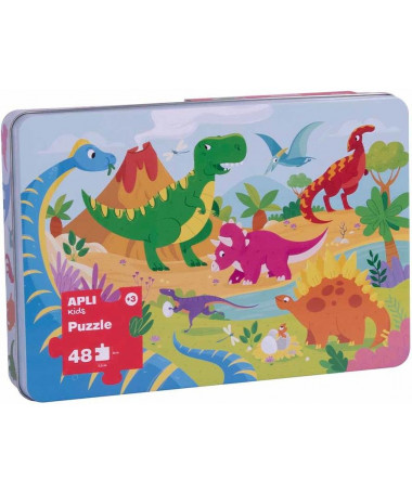 PUZZLE NË KUTI METALLIC DINOSAURS 1/48 APLI