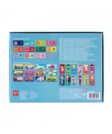 PUZZLE 1/3 TRANSPORT/NUMBERS/PROFESSIONS APLI