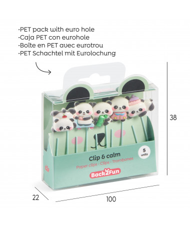 SET 5 PAPER CLIPS PANDA B2F MIQUELRIUS