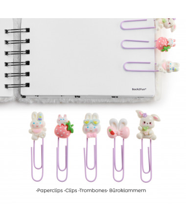 SET 5 PAPER CLIPS BUNNY B2F MIQUELRIUS