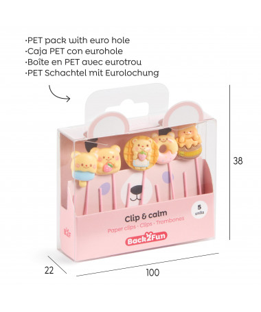 SET 5 PAPER CLIPS TEDDY B2F MIQUELRIUS