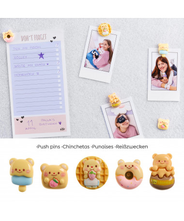 SET 5 PUSH PINS TEDDY B2F MIQUELRIUS
