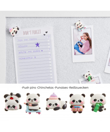 SET 5 PUSH PINS PANDA B2F MIQUELRIUS