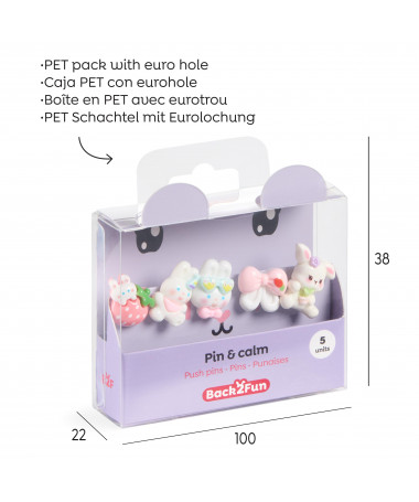 SET 5 PUSH PINS BUNNY B2F MIQUELRIUS