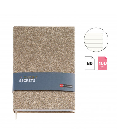 NOTES A5 RULED GLITTER MIDNIGHT SC MIQUELRIUS