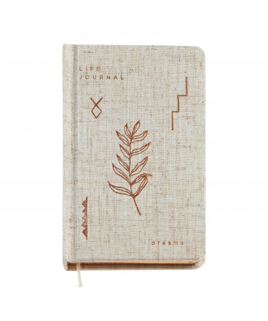 LOGBOOK A6 100fl PLAIN LINEN SPRING FLOWERS MIQUELRIUS