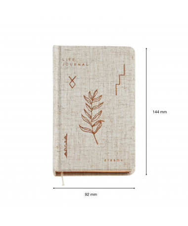 LOGBOOK A6 100fl PLAIN LINEN SPRING FLOWERS MIQUELRIUS