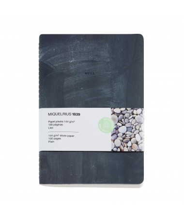 NOTES A5 STONE PAPER PLAIN BLACK MIQUELRIUS