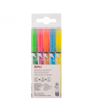 LIQUID CHALK BULLET 3 MM 1/ 5 ASSORTED COLOR APLI