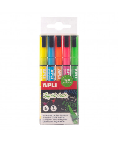 LIQUID CHALK BULLET 3 MM 1/ 5 ASSORTED COLOR APLI