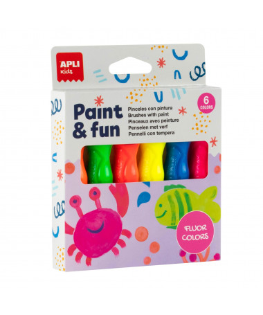 PAINT BRUSHES NEON COLOR 1/6 APLI
