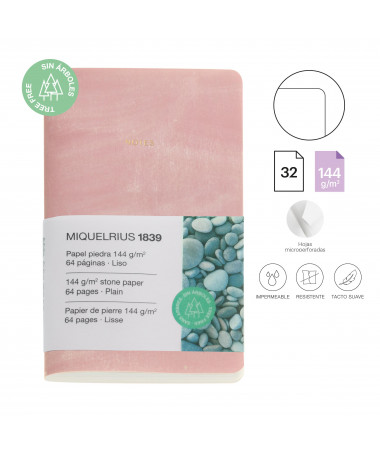 NOTES A6 STONE PAPER PLAIN FLEX PINK MIQUELRIUS