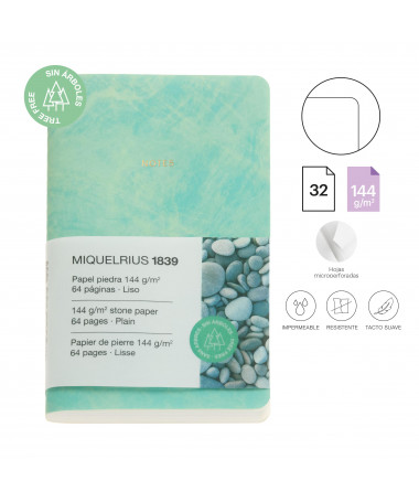 NOTES A6 STONE PAPER PLAIN FLEX GREEN MIQUELRIUS