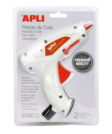 GLUE GUN 20W PREMIUM + 2 HOT MELT STICKS APLI