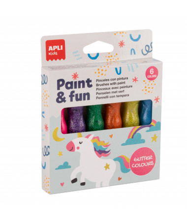 PAINT BRUSHES GLITTER COLOR 1/6 APLI
