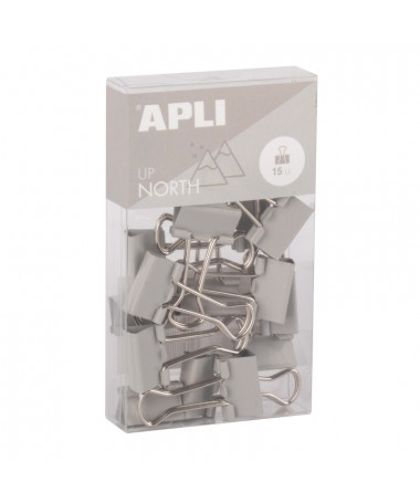 BINDER CLIPS 1/15 UP NORTH GREY - APLI