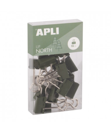 BINDER CLIPS 1/15 LART NORTH DARK GREEN - APLI