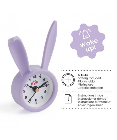 ALARM CLOCK BUNNY LILAC B2F MIQUELRIUS