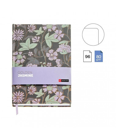 NOTES A5 PLAIN FLOWERS GOLDEN JAZMIN MIQUELRIUS