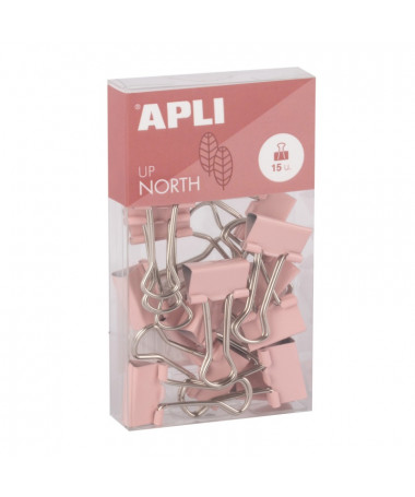 BINDER CLIPS 1/15 UP NORTH PINK - APLI