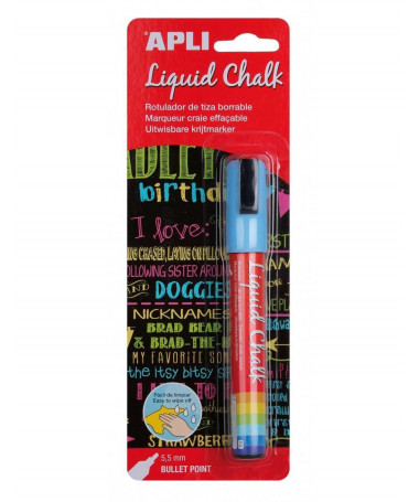 LIQUID CHALK BULLET 5.5MM BLUE APLI
